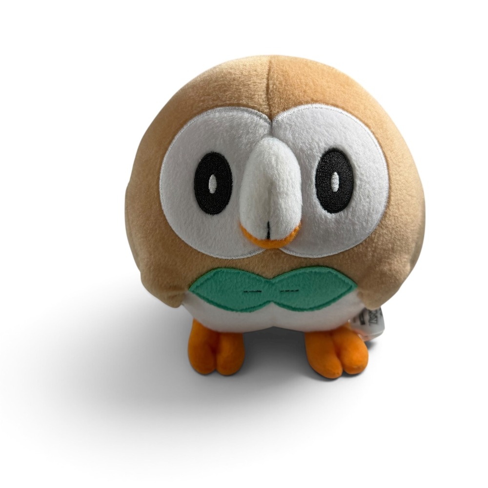 Tomy Pokemon Rowlet Plush Stuffed Animal Toy Brown Green T19323 7 Inch